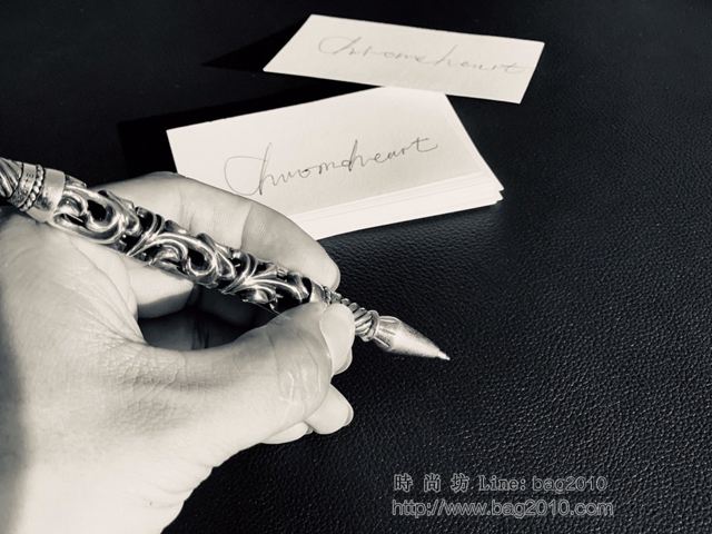 chrome hearts銀飾 克羅心古藤筆 熏黑處理 銀飾做舊 克羅心純銀鋼筆  gjc1884